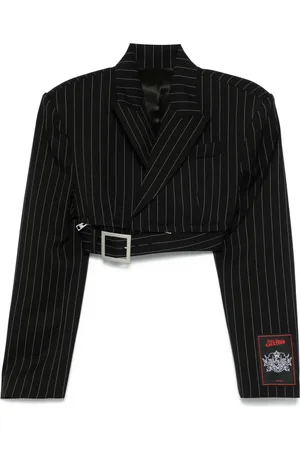 Jean Paul Gaultier Blazer crop à fines rayures
