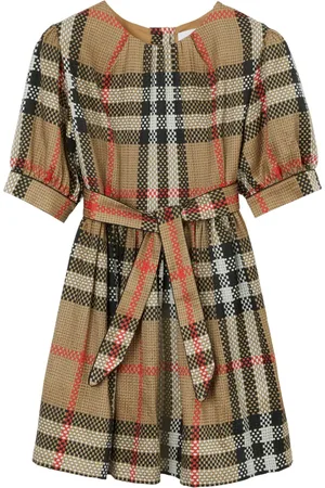 Burberry Robe en soie à carreaux vintage