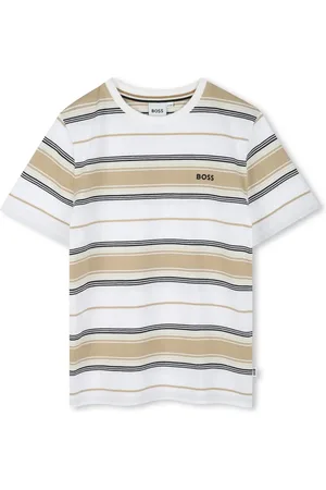 HUGO BOSS T-shirt rayé à logo imprimé