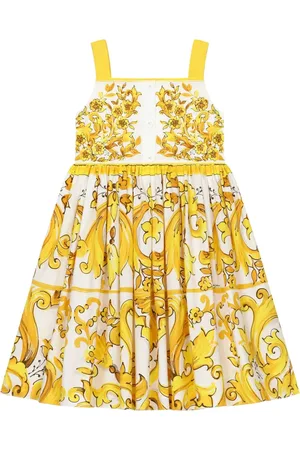 Dolce & Gabbana Robe en coton à imprimé Majolica