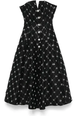 NISSA Robe mi-longue à broderies en jacquard