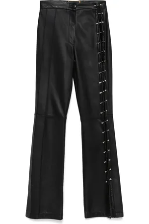 MITILIANE COUTURE Pantalon en cuir à détails de piercings