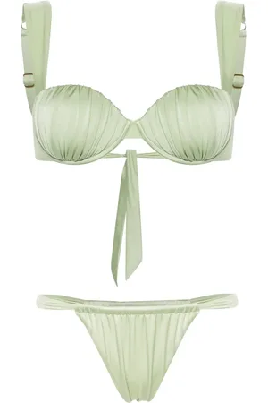 Noire Swimwear Bikini Cheeky à fronces