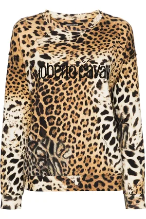 Roberto Cavalli Sweat en coton à imprimé Jaguar Skin