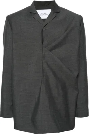 Bianca Saunders Blazer en laine mélangée à détails de plis