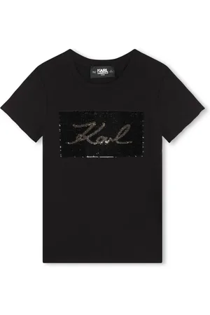 Karl Lagerfeld T-shirt orné de sequins à col rond