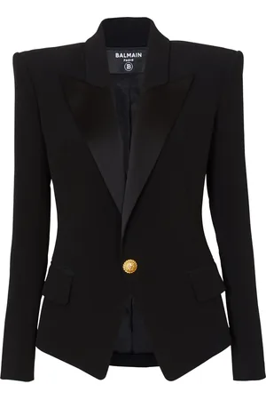 Balmain Blazer boutonné à revers en satin