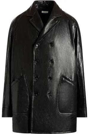 Bally Manteau en cuir à boutonnière croisée