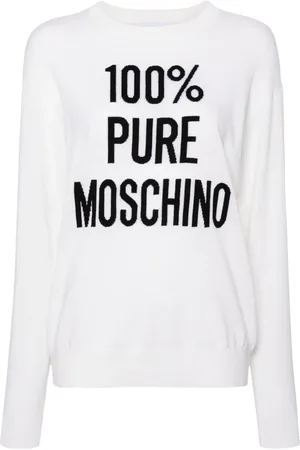 Moschino Pull en maille à slogan intarsia