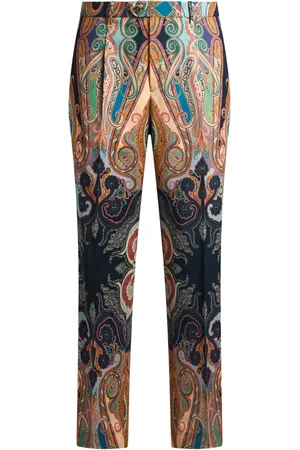Etro Pantalon en laine à motif cachemire