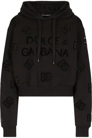 Dolce & Gabbana Hoodie en coton mélangé à logo perforé