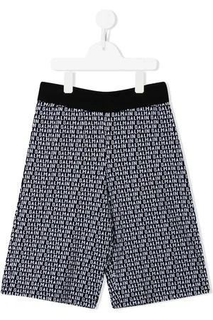 Balmain Short en maille à logo intarsia