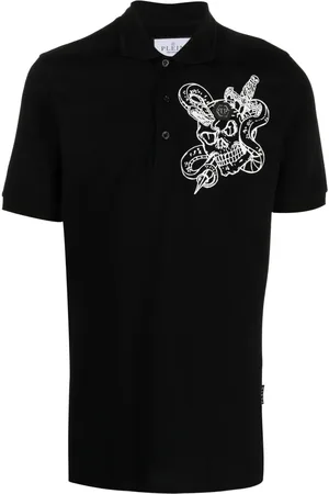 Philipp Plein Polo en coton à imprimé serpent