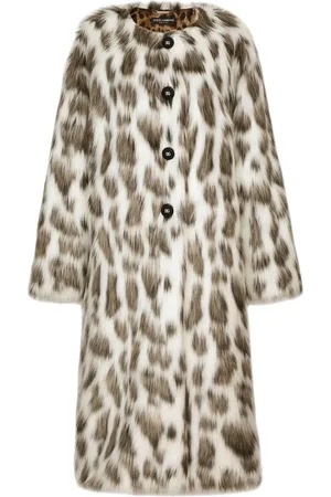 Dolce & Gabbana Manteau en fourrure artificielle à imprimé léopard