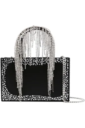 KARA Sac à main à franges ornées de cristaux
