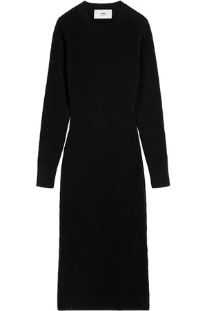 Ami Robe mi-longue en maille pointelle