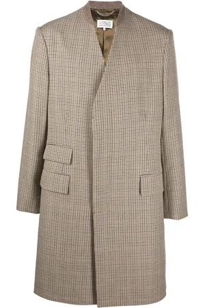 Maison Margiela Manteau sans col à chevrons