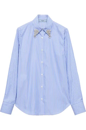 Prada Chemise rayée à broderies