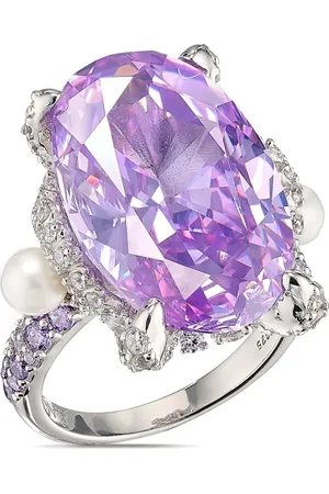 Anabela Chan Bague Lilac Mermaid en or blanc 18ct