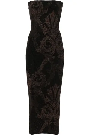 Wolford X Etro robe métallisée à fleurs en jacquard