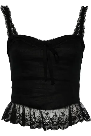 Reformation Haut Paola bordé de dentelle