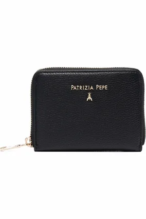 Patrizia Pepe Portefeuille en cuir grainé à plaque logo