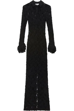 Msgm Robe en dentelle fleurie à coupe longue