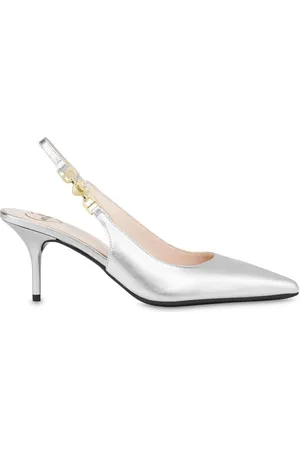 Moschino Escarpins en cuir métallisé à bride arrière