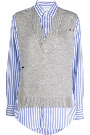 Maison Margiela Chemise Spliced à détails en maille