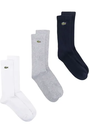 Lacoste Lot de trois paires de chaussettes à logo brodé