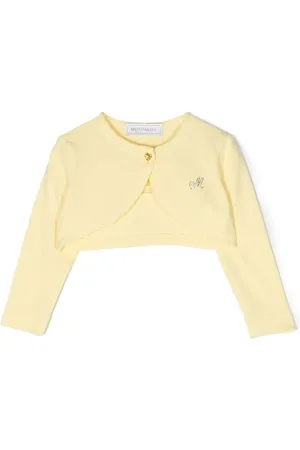 MONNALISA Cardigan crop à logo strassé