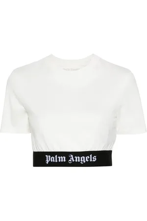 Palm Angels T-shirt crop à bande logo