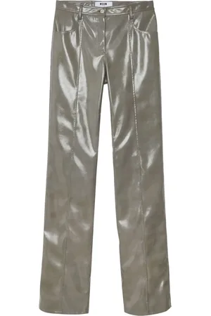 Msgm Pantalon droit à fini brillant