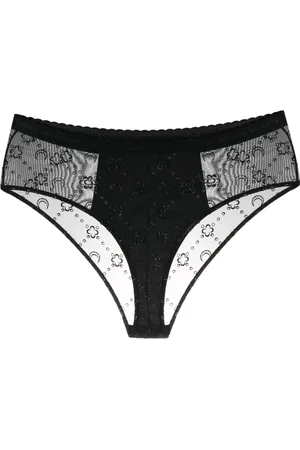 Marine Serre Culotte en mesh à motif monogrammé floqué
