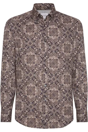 Brunello Cucinelli Chemise à boutonnière sur le devant
