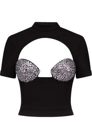 AREA T-shirt à ornements en cristal