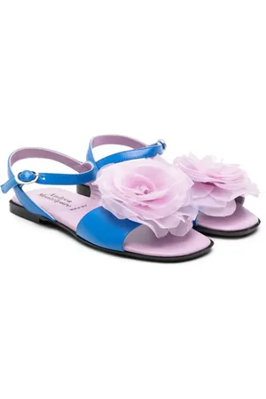 ANDREA MONTELPARE Sandales en cuir à fleurs appliquées