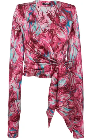 Balmain Blouse à imprimé à plumes