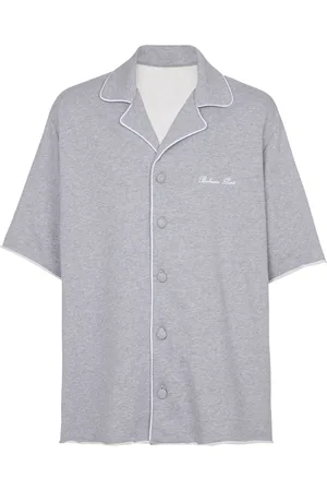 Balmain Chemise en coton à logo brodé