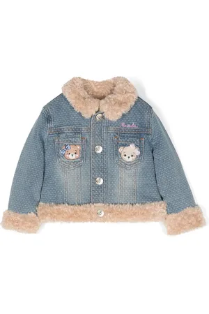 MONNALISA Veste en jean à logo brodé