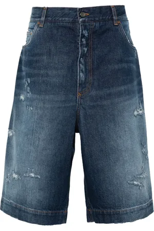 Dolce & Gabbana Short en jean à plaque logo