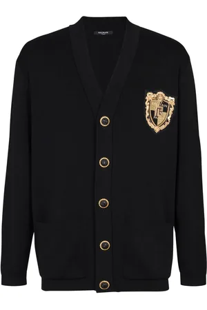 Balmain Cardigan à patch logo