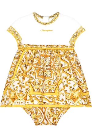 Dolce & Gabbana Robe en coton à imprimé Majolica