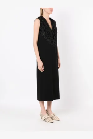 Gloria Coelho Robe mi-longue à fleurs appliquées