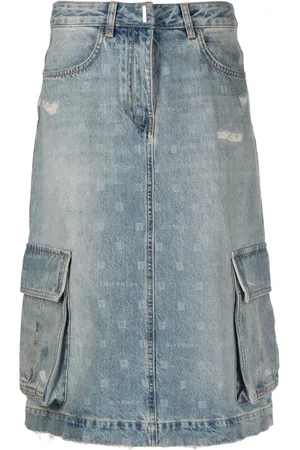 Givenchy Jupe cargo en jean à motif monogrammé