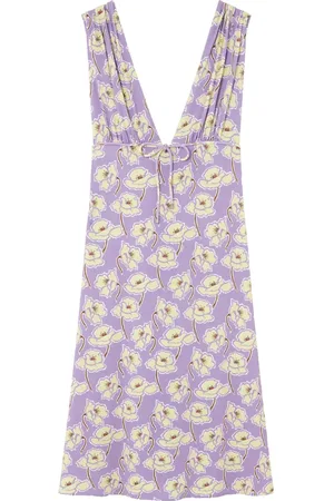 VERSACE Robe mi-longue Poppies à col v