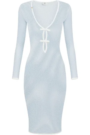 Elisabetta Franchi Robe en maille ajourée à coupe mi-longue
