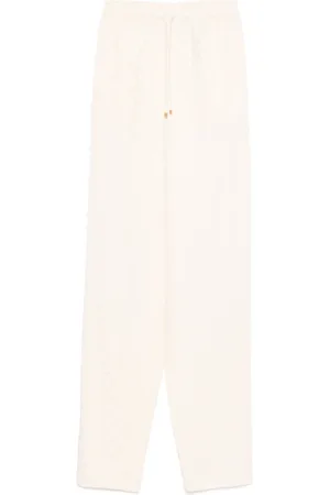 Elisabetta Franchi Pantalon satiné à losanges en jacquard