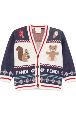 Fendi Cardigan à logo en intarsia
