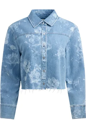 ALICE+OLIVIA Chemise en jean à fleurs